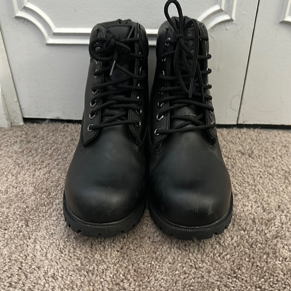 Black Lace-Up Boots